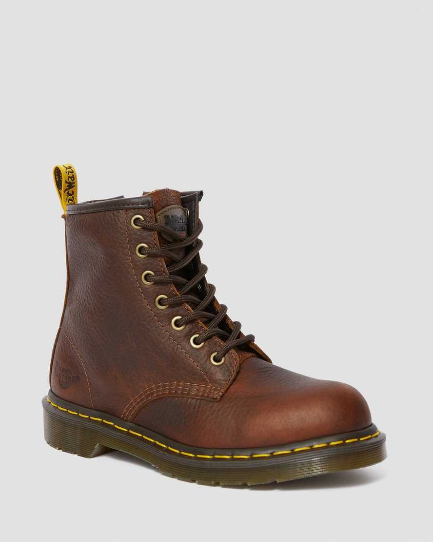 Dr. Martens Maple Zip Steel Toe Naisten Työsaappaat - Ruskea Nilkkurit [602-DMBPWN]